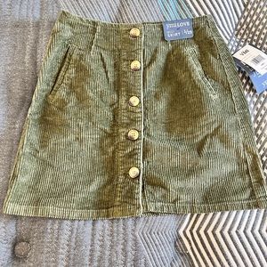 Olive Green Corduroy Skirt